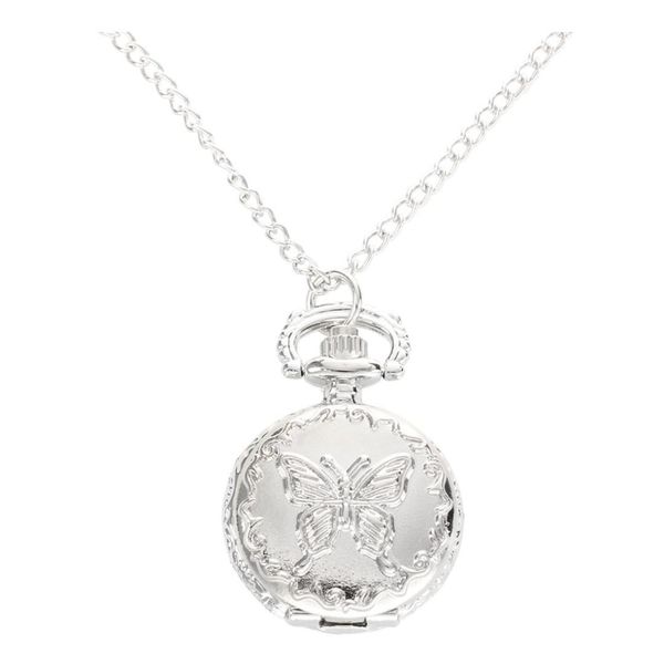 practical silver quartz butterfly arabic numerals pocket watch with vintage necklace, Slivery;golden
practical silver quartz butterfly arabic numerals pocket watch with vintage necklace, Slivery;golden