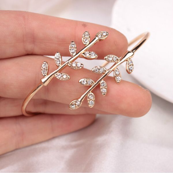 crystal leaf bracelets for women gold silver rose gold alloy bangles adjustable cuff bangle bracelet jewelry, Black
crystal leaf bracelets for women gold silver rose gold alloy bangles adjustable cuff bangle bracelet jewelry, Black