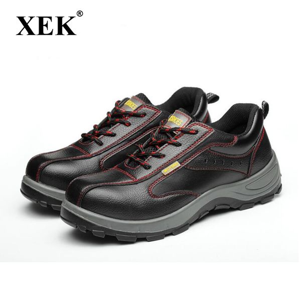 

xek winter men work safety shoes steel toe warm breathable men's casual boots puncture proof labor insurance shoes wyq10, Black