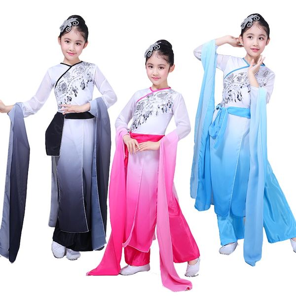 chinese national style long sleeves modern classical dance clothing performance clothing children, Blue
chinese national style long sleeves modern classical dance clothing performance clothing children, Blue