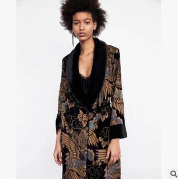 2018 spring women's velvet kimono jacket Europe and the United States Style Casual Long-Sleeved Pattern Printed Long Women Clothes
2018 spring women's velvet kimono jacket Europe and the United States Style Casual Long-Sleeved Pattern Printed Long Women Clothes