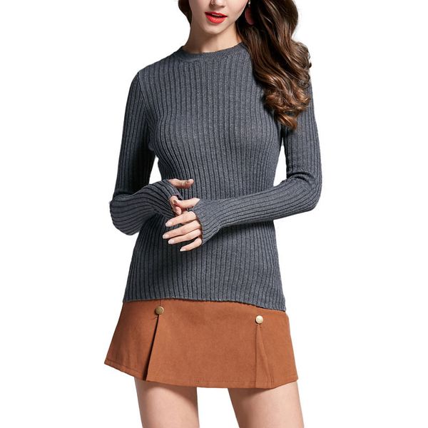 women sweater pullover basic rib knitted cotton solid crew neck essential jumper long sleeve sweaters with thumb hole s18100803, White;black
women sweater pullover basic rib knitted cotton solid crew neck essential jumper long sleeve sweaters with thumb hole s18100803, White;black
