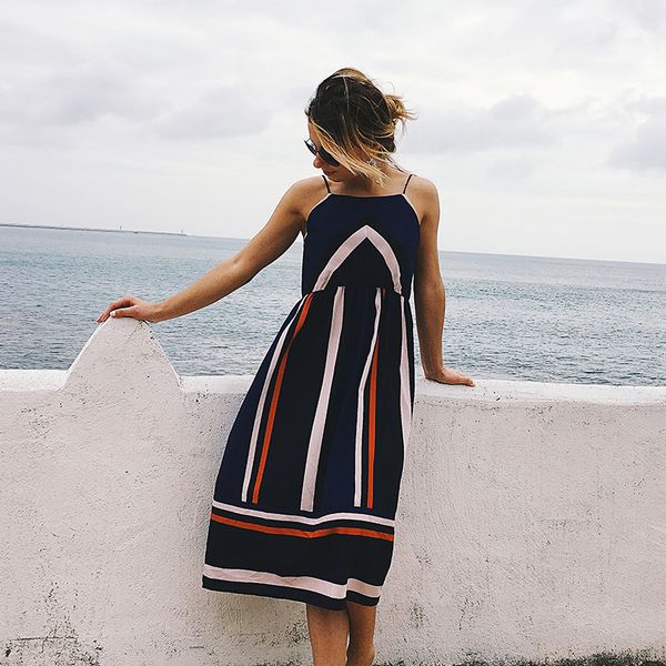 floral print boho women backless high waist summer dress vintage beach sling hit color stripe dress sundress vestidos, White;black
floral print boho women backless high waist summer dress vintage beach sling hit color stripe dress sundress vestidos, White;black