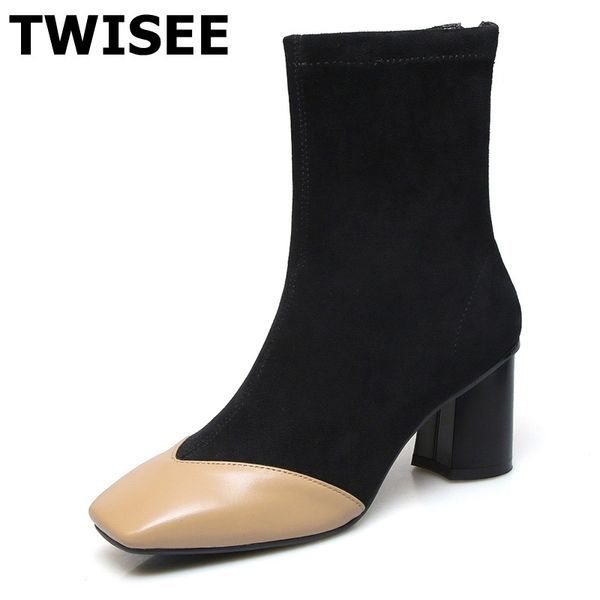 women mid calf boots new style pumps zapatos mujer warm square toe woman party shoes comfort fashion mixed colors, Black
women mid calf boots new style pumps zapatos mujer warm square toe woman party shoes comfort fashion mixed colors, Black