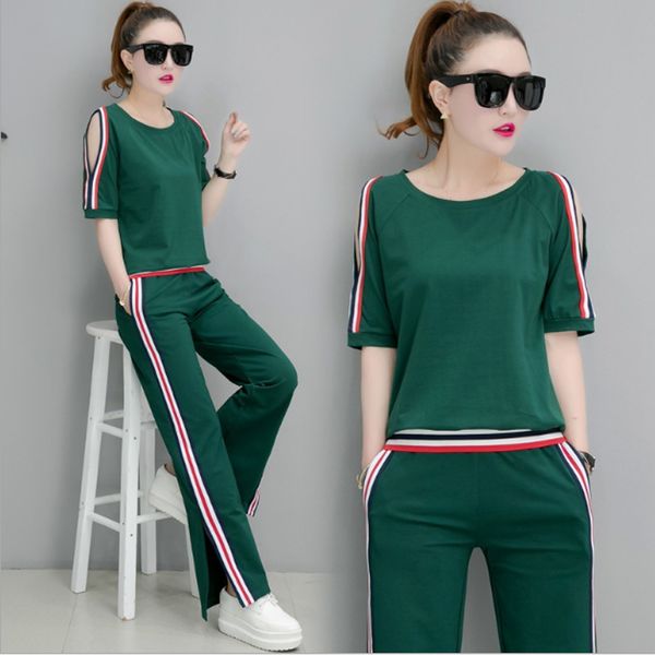 summer sweat pants for women 2018 korean fashion casual tracksuit set woman short sleeve and striped pants sets two piece, Gray
summer sweat pants for women 2018 korean fashion casual tracksuit set woman short sleeve and striped pants sets two piece, Gray