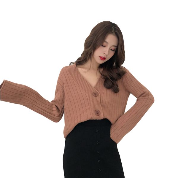 autumn korean fashion cardigans sweater women solid color v neck single breasted long sleeve short knitwear female chic sweater, White;black
autumn korean fashion cardigans sweater women solid color v neck single breasted long sleeve short knitwear female chic sweater, White;black