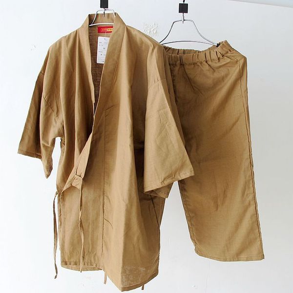 summer short sleeve pyjamas set men's simple japanese kimono pajama cotton yukata sleepwear robe and pants 62804, Black;brown
summer short sleeve pyjamas set men's simple japanese kimono pajama cotton yukata sleepwear robe and pants 62804, Black;brown