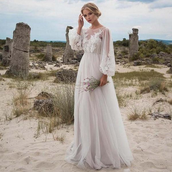 2018 new boho wedding dresses long sleeves bohemian wedding dresses appliques tulle floor length beach wedding gowns bridal dresses, White
2018 new boho wedding dresses long sleeves bohemian wedding dresses appliques tulle floor length beach wedding gowns bridal dresses, White