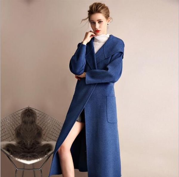 wool blends coat 2018 new winter long slim fit double side cashmere hooded jacket women fashion simplicity solid warm wool coat, Black
wool blends coat 2018 new winter long slim fit double side cashmere hooded jacket women fashion simplicity solid warm wool coat, Black
