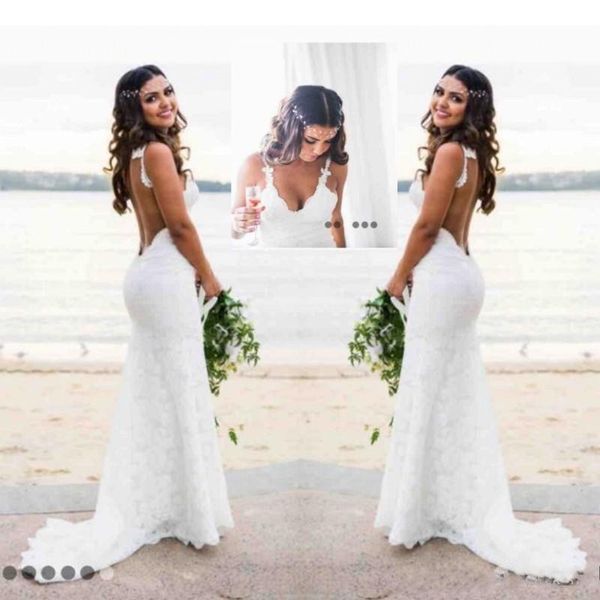 Sexy Lace Wedding Dresses Country Style Count Train Deep V Neck Backless Wedding Dress Hoho Cheap Handmade Mermaid Bridal Gowns Simple Wear
Sexy Lace Wedding Dresses Country Style Count Train Deep V Neck Backless Wedding Dress Hoho Cheap Handmade Mermaid Bridal Gowns Simple Wear