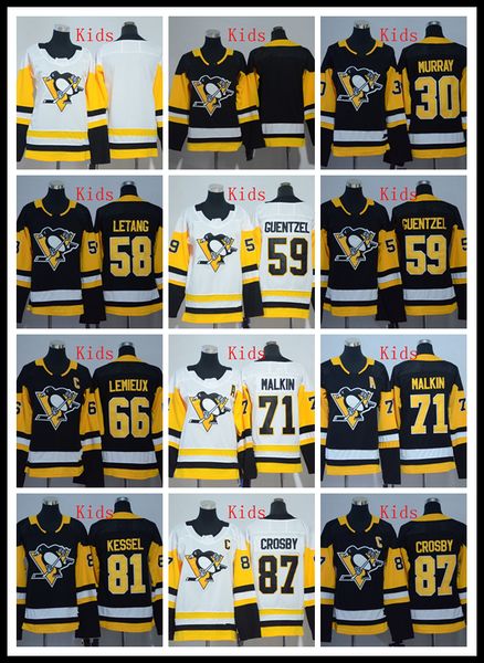 kids 2018-2019 newset stitched penguins #87 crosby/#71 malkin/#30 murray/#59 guentzel/#58 letang/#81 kessel white black hockey jerseys ice, Black;red
kids 2018-2019 newset stitched penguins #87 crosby/#71 malkin/#30 murray/#59 guentzel/#58 letang/#81 kessel white black hockey jerseys ice, Black;red