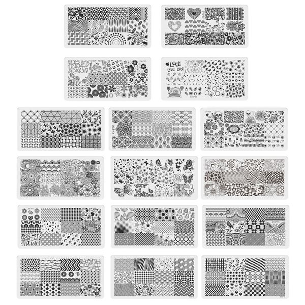 16 styles nail art stamping plate steel nail seal manicure printer tool stamping stamp patterns template, White
16 styles nail art stamping plate steel nail seal manicure printer tool stamping stamp patterns template, White