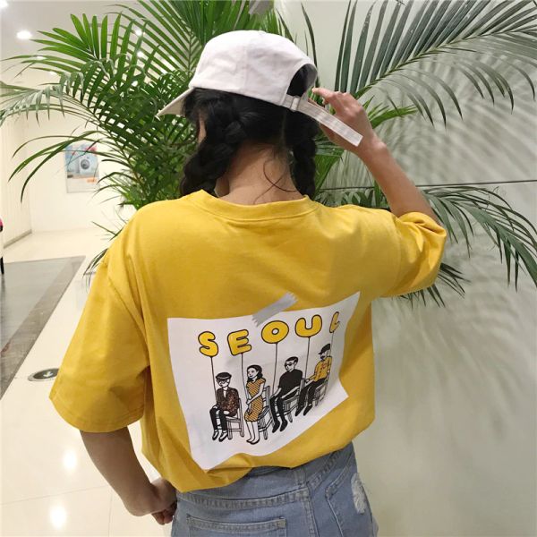 Summer Kpop Harajuku Summer T Shirt Cotton Short Sleeve Pocket Seoul Printing On The Back Top Bf Style Ulzzang Girls Tee Female
Summer Kpop Harajuku Summer T Shirt Cotton Short Sleeve Pocket Seoul Printing On The Back Top Bf Style Ulzzang Girls Tee Female