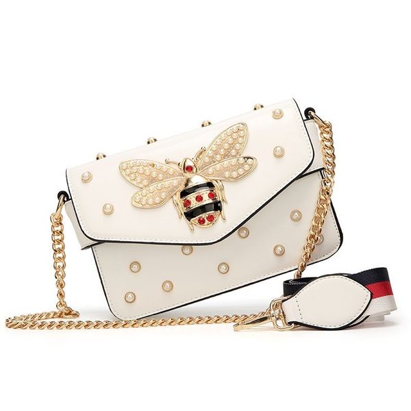 Women leather handbag luxury brand bag european fa hion de igner bee pearl chain flap female top handle houlder me enger bag
Women leather handbag luxury brand bag european fa hion de igner bee pearl chain flap female top handle houlder me enger bag
