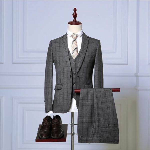 (jacket+vest+pants) 2018 spring men suits fashion grid stripe men's slim fit business wedding suits men veste homme men s dress suits, White;black
(jacket+vest+pants) 2018 spring men suits fashion grid stripe men's slim fit business wedding suits men veste homme men s dress suits, White;black