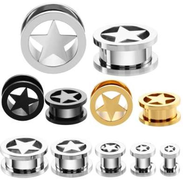 pair steel screw fit ear tunnel plug hollow star ear flesh tunnel gauges earlet ear expander stretchers piercing body jewelry, Silver
pair steel screw fit ear tunnel plug hollow star ear flesh tunnel gauges earlet ear expander stretchers piercing body jewelry, Silver