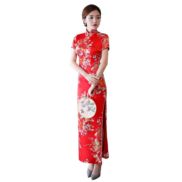 plus size 4xl print flower cheongsam new women chinese vintage mandarin collar qipao lady elegant short sleeve long vestidos, Red
plus size 4xl print flower cheongsam new women chinese vintage mandarin collar qipao lady elegant short sleeve long vestidos, Red