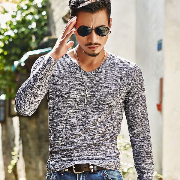 Spring Autumn Fashion Brand V-Neck Slim Fit Long Sleeve Tshirt Men Trend Casual Men T -Shirt Korean T Shirts
Spring Autumn Fashion Brand V-Neck Slim Fit Long Sleeve Tshirt Men Trend Casual Men T -Shirt Korean T Shirts