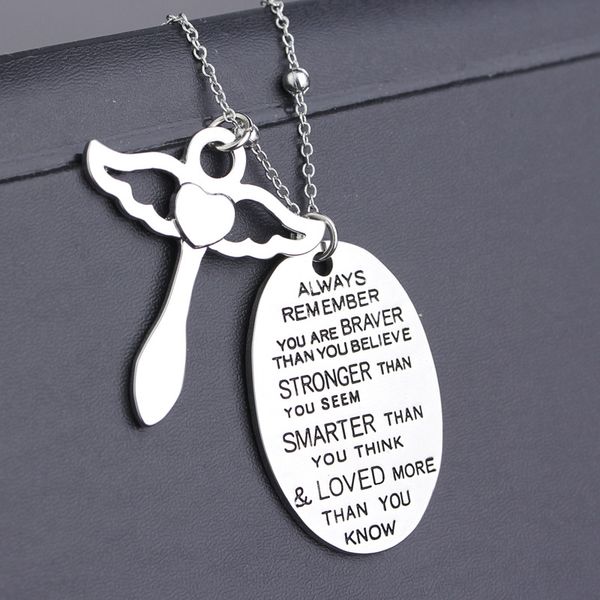 new arrival women fashion necklace"always remember you are braver"sweater chains, Silver
new arrival women fashion necklace"always remember you are braver"sweater chains, Silver