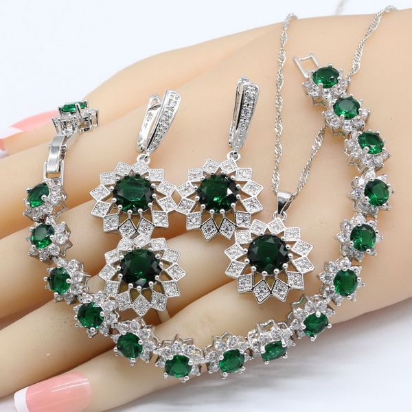 green crystal white zirconia 925 silver wedding jewelry sets for women necklace pendant earrings rings bracelets, Slivery;golden
green crystal white zirconia 925 silver wedding jewelry sets for women necklace pendant earrings rings bracelets, Slivery;golden