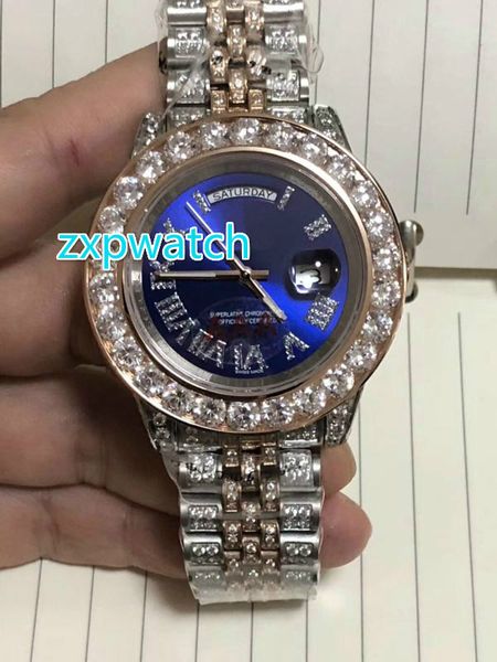 Full iced out two tone watch men 039 automatic diamond ro e gold watche 40mm blue dial work mooth hand wri twatch new tyle watch
Full iced out two tone watch men 039 automatic diamond ro e gold watche 40mm blue dial work mooth hand wri twatch new tyle watch