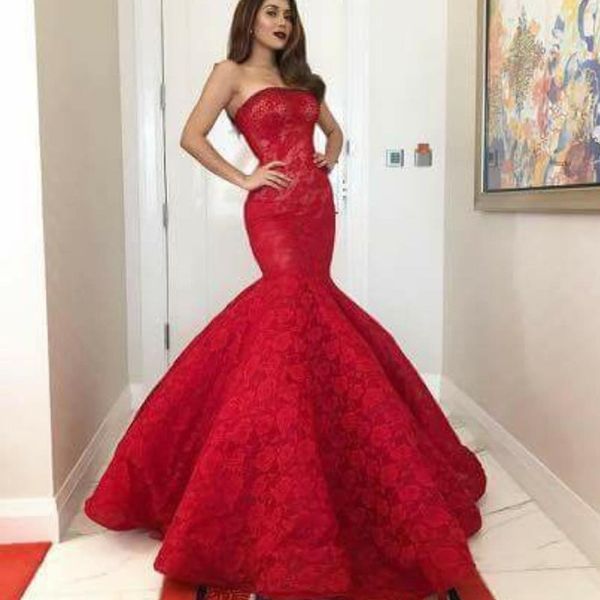 fabulous arabia mermaid prom dresses charming strapless zipper floor length red lace party dresses long formal dress evening gowns, Black
fabulous arabia mermaid prom dresses charming strapless zipper floor length red lace party dresses long formal dress evening gowns, Black