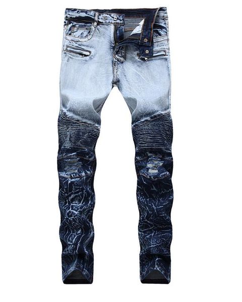 2018 new men's creases hit color straight leg jeans fashion designer hole jeans causal denim zip creases style jeans tx1717, Blue
2018 new men's creases hit color straight leg jeans fashion designer hole jeans causal denim zip creases style jeans tx1717, Blue