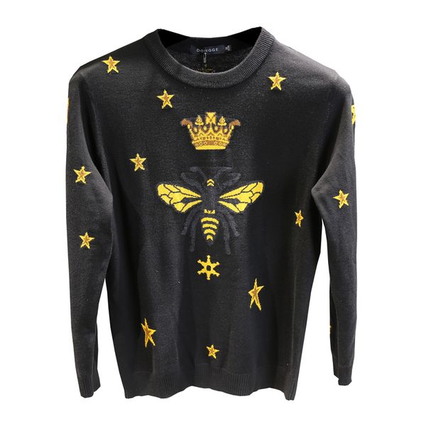 2019 autumn and winter luxury pullover five-pointed star bee crown jacquard round neck slim head set designer sweater plus size -3xl, White;black
2019 autumn and winter luxury pullover five-pointed star bee crown jacquard round neck slim head set designer sweater plus size -3xl, White;black