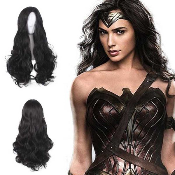 wonder woman princess diana wig cosplay costume justice league women black long wavy synthetic hair halloween party wigs, Silver
wonder woman princess diana wig cosplay costume justice league women black long wavy synthetic hair halloween party wigs, Silver