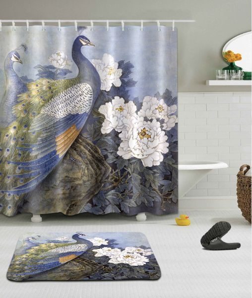 european style 3d peacock shower curtains polyester waterproof bathroom shower curtain bath curtain with hooks floor mats sets
european style 3d peacock shower curtains polyester waterproof bathroom shower curtain bath curtain with hooks floor mats sets