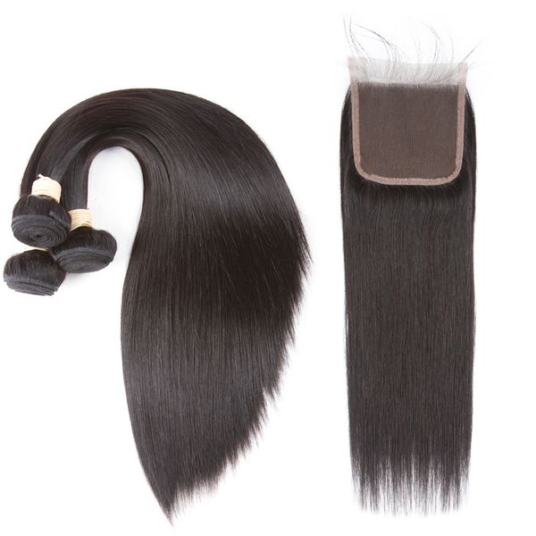 brazilian virgin hair bundles straight virgin human hair 3 bundles with 4*4 lace closure natural color unprocessed middle 3part, Black
brazilian virgin hair bundles straight virgin human hair 3 bundles with 4*4 lace closure natural color unprocessed middle 3part, Black