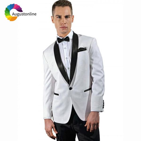 slim fit groom tuxedo custom made white men suit wedding suits black shawl lapel man blazer jacket pants 2piece costume homme, White;black
slim fit groom tuxedo custom made white men suit wedding suits black shawl lapel man blazer jacket pants 2piece costume homme, White;black