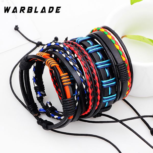 wbl vintage charm men bracelet genuine leather braided bracelets bangle punk wrap wristband for male 5pcs/set, Golden;silver
wbl vintage charm men bracelet genuine leather braided bracelets bangle punk wrap wristband for male 5pcs/set, Golden;silver