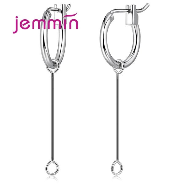 

jemmin long 925 sterling silver dangle earring findings diy jewelry prevent allergy ear wire components accessories, Golden;silver