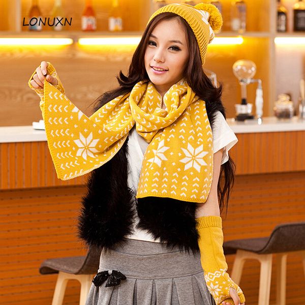 3 pieces/lot 7 colors hats+ scarves+ gloves korean fashion winter women warm knitting snowflake christmas gift, Blue;gray
3 pieces/lot 7 colors hats+ scarves+ gloves korean fashion winter women warm knitting snowflake christmas gift, Blue;gray