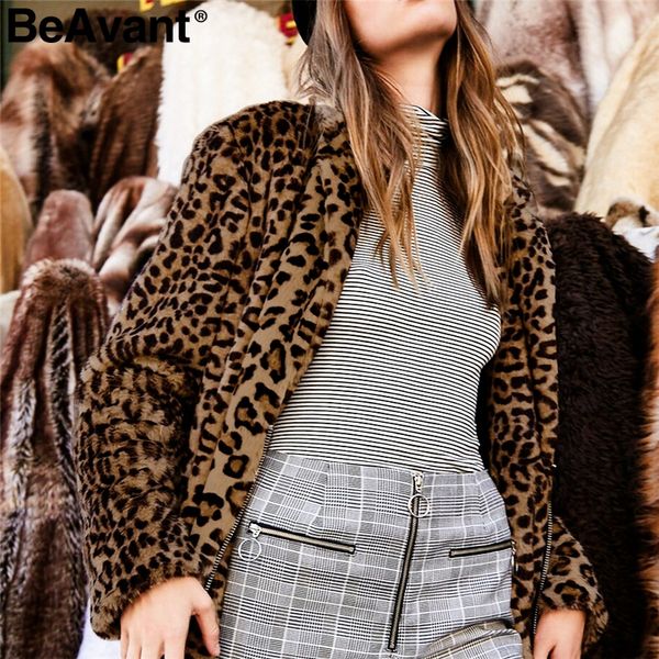 beavant leopard print faux fur coat women warm furry winter woman coat 2018 zipper casual luxury fur jacket outerwear, Black
beavant leopard print faux fur coat women warm furry winter woman coat 2018 zipper casual luxury fur jacket outerwear, Black