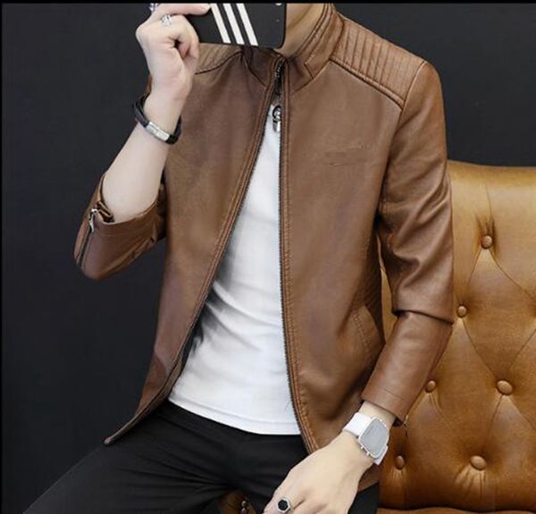 men spring and autumn korean new boutique personality handsome fashion leisure trend short collar locomotive leather coat /m-3xl, Black
men spring and autumn korean new boutique personality handsome fashion leisure trend short collar locomotive leather coat /m-3xl, Black