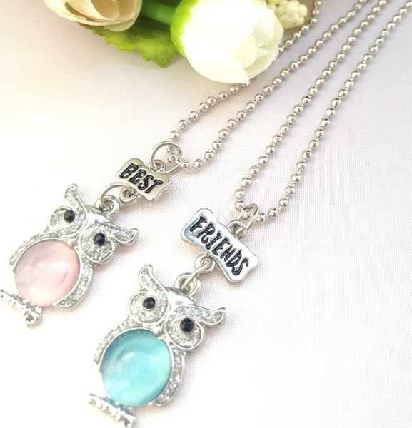 children friend necklace glitter pink blue owl pendant girlfriends bff 2 necklace jewlery gifts for kids 10 set, Silver
children friend necklace glitter pink blue owl pendant girlfriends bff 2 necklace jewlery gifts for kids 10 set, Silver