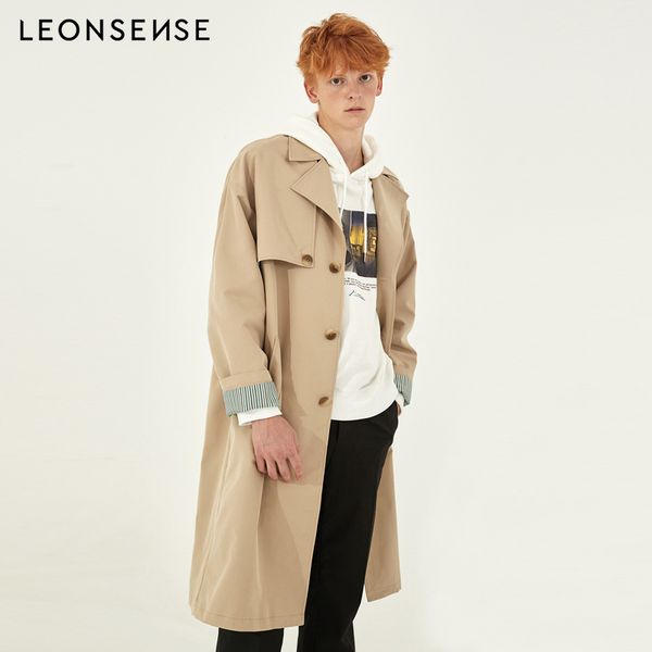 leonsense new 2018 autumn winter men lapel single breasted long coat trench coat clothing jackets & coats british style overcoat, Tan;black
leonsense new 2018 autumn winter men lapel single breasted long coat trench coat clothing jackets & coats british style overcoat, Tan;black