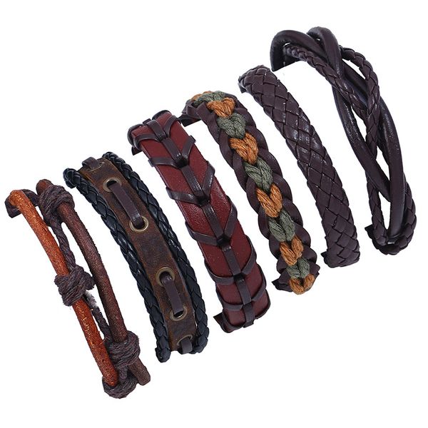6pcs/set punk brown leather rope cross mens charm bracelets rock hip hop jewelry bangle dc82, Golden;silver
6pcs/set punk brown leather rope cross mens charm bracelets rock hip hop jewelry bangle dc82, Golden;silver