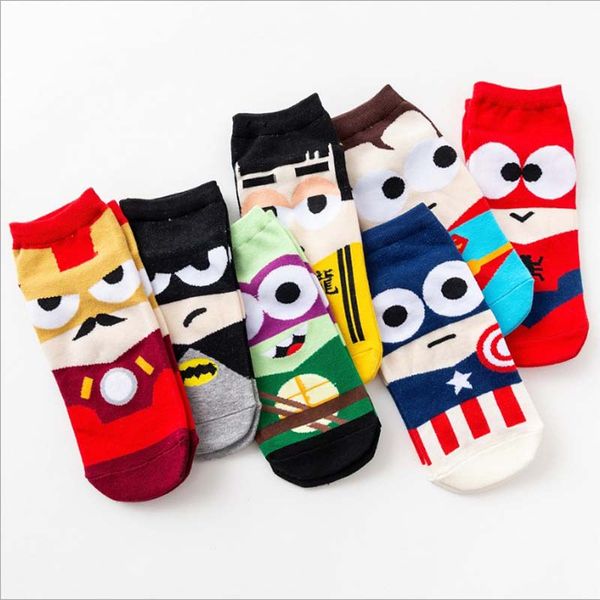 10pairs/lot fashion colorful happy socks men newly cartoon avenger soft breathable cotton short socks casual funny socks male, Black
10pairs/lot fashion colorful happy socks men newly cartoon avenger soft breathable cotton short socks casual funny socks male, Black