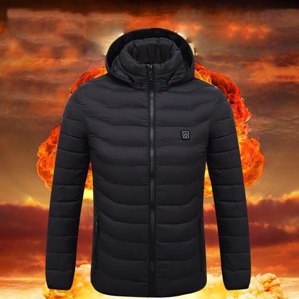 2018 new men women winter heating electric down jacket charging warm electric heated hooded jackets usb charging heated clothing, Black
2018 new men women winter heating electric down jacket charging warm electric heated hooded jackets usb charging heated clothing, Black