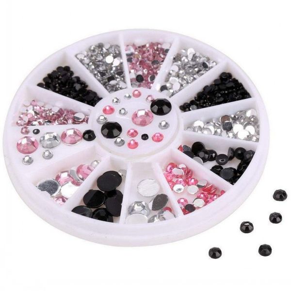 1 wheel pink black clear 3d nail art rhinestones 4 sizes flat back non ix rhinestones diy phone decorations accessory zp-21#, Silver;gold
1 wheel pink black clear 3d nail art rhinestones 4 sizes flat back non ix rhinestones diy phone decorations accessory zp-21#, Silver;gold
