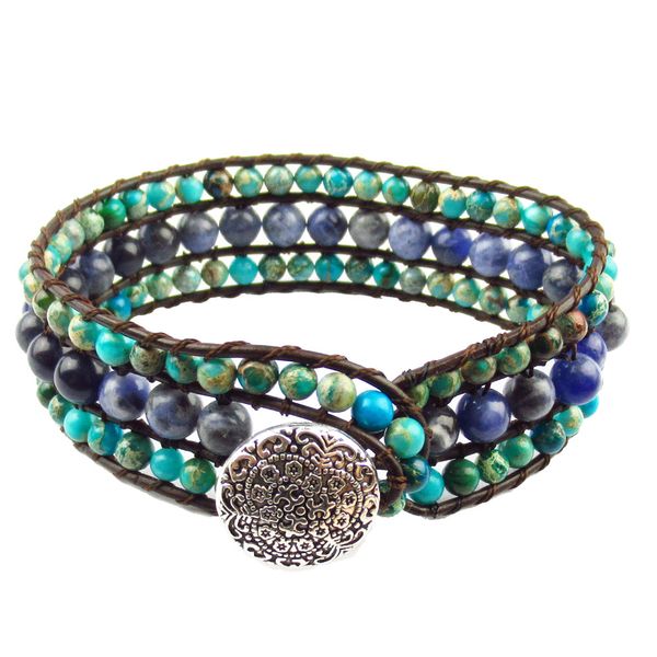 new three layer bracelet natural snake jasper sodalte leather wrap bracelets cuff bracelet jewelry dropshipping gifts for girls, Black
new three layer bracelet natural snake jasper sodalte leather wrap bracelets cuff bracelet jewelry dropshipping gifts for girls, Black