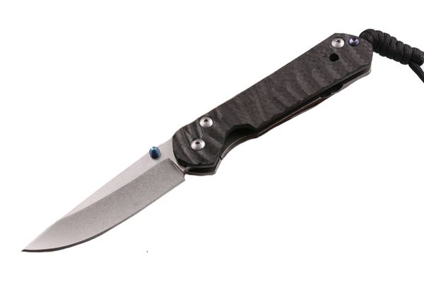 CHRIS REEVE CR Large Sebenza 21 D2 60-62HRC Blade Drop Point Blade Plain Carbon Fiber Version Handle Folding EDC Knives Utility Knife P131Q