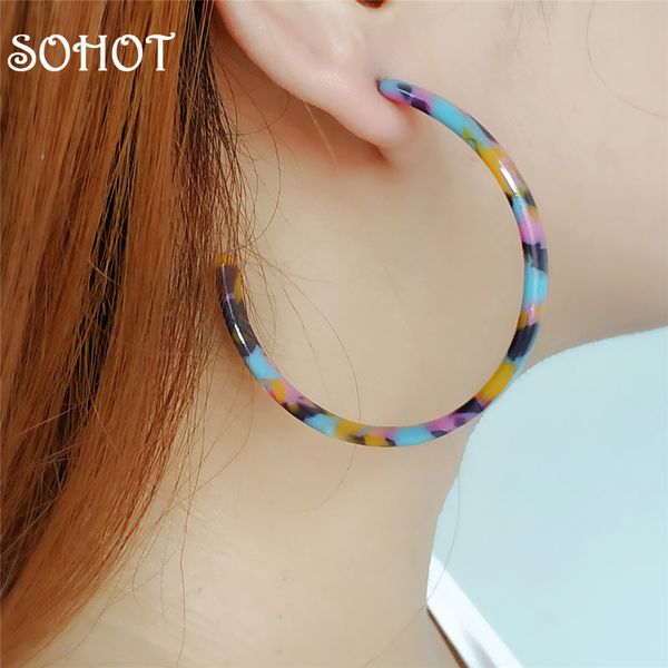 so2018 ethnic style 5cm big circle hoop earrings acetic acid colorful women acrylic bijoux accessories for summer beach gift, Golden;silver
so2018 ethnic style 5cm big circle hoop earrings acetic acid colorful women acrylic bijoux accessories for summer beach gift, Golden;silver
