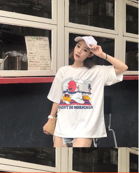 2018 summer women's new korea ulzzang harajuku bf wind personality print loose student short-sleeved t-shirt 009, White
2018 summer women's new korea ulzzang harajuku bf wind personality print loose student short-sleeved t-shirt 009, White