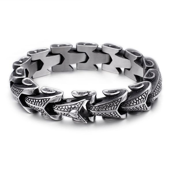 snake pattern stainless steel link chain bracelet punk men's ancient silver thick heavy hip hop rock bangle jewelry, Black
snake pattern stainless steel link chain bracelet punk men's ancient silver thick heavy hip hop rock bangle jewelry, Black