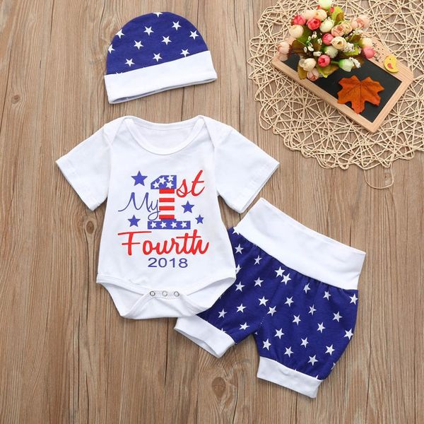 new design cute 3pcs infant baby girls boys 4th of july star romper+shorts+hat outfits clothes comfortable touch high quality, White
new design cute 3pcs infant baby girls boys 4th of july star romper+shorts+hat outfits clothes comfortable touch high quality, White