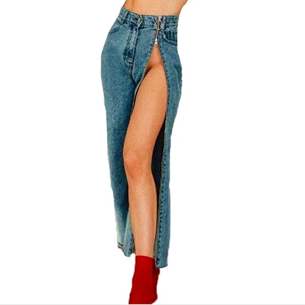 jeans women zipper wide leg pants stretch denim loose jeans pants high waist trousers summer cotton trousers for women 2018, Blue
jeans women zipper wide leg pants stretch denim loose jeans pants high waist trousers summer cotton trousers for women 2018, Blue